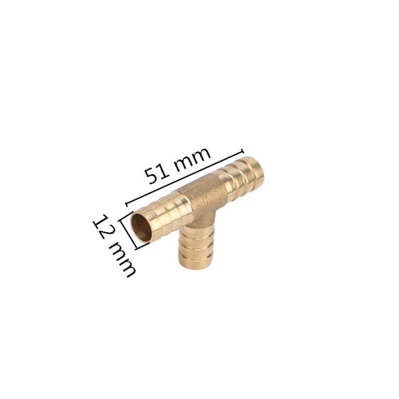 T-Form Messing Dorn Schlauchfitting T-Stück 6mm 8mm 10mm 12mm 14mm 16mm 19mm Schlauchrohr Dorn Kupfer Dorn Kupplung Verbinder Adapter