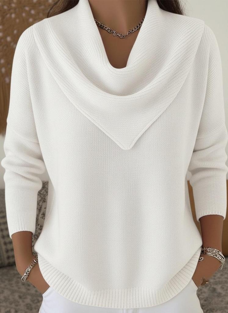 Pull Haut Manches Longues Couleur Unie Automne/Hiver 2025 pour Femme