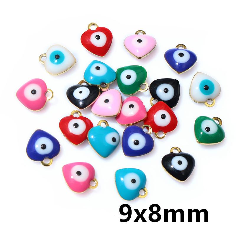 20pcs Random Mix Cute Stainless Steel Enamel Charms Pendant Fish Starfish Flower Evil Eyes DIY Jewelry Making Accessories