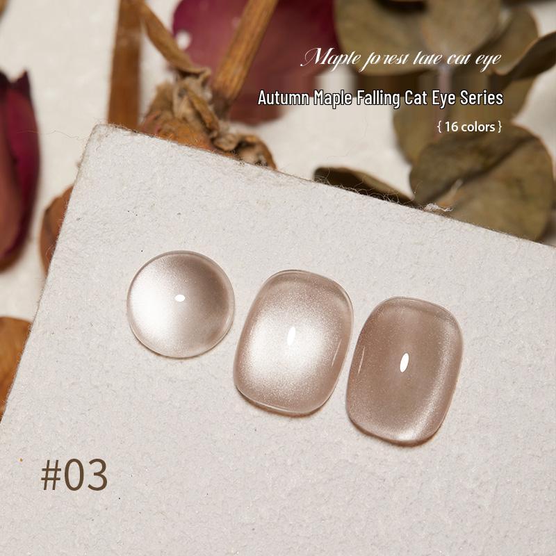 Baoshiman Maple Forest Cat Eye Nail Polish Gel - 2025 Sparkle Glass Beads Silk Nail Art
