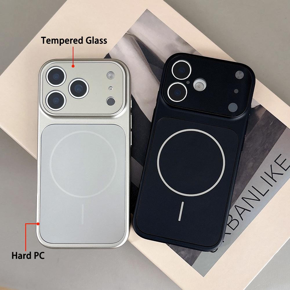 KEYSION Originale matte Glas Handyhülle für MagSafe für iPhone 13 14 15 16 17 Pro Max 17 Air Magnetische Kabellose Lade Panzerabdeckung