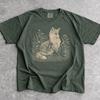 Vintage Folklore Fuchs T-Shirt, Linolschnitt Geschenk, Cottagecore Fuchs Shirt, Retro Linolschnitt Florales Tee