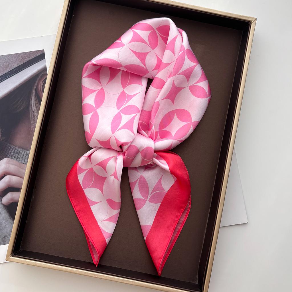 Design Print Square Scarf Silk Feeling Neckerchief Bandana Women Shawl Scarves Wrap Head Kerchief Hair Band Ties