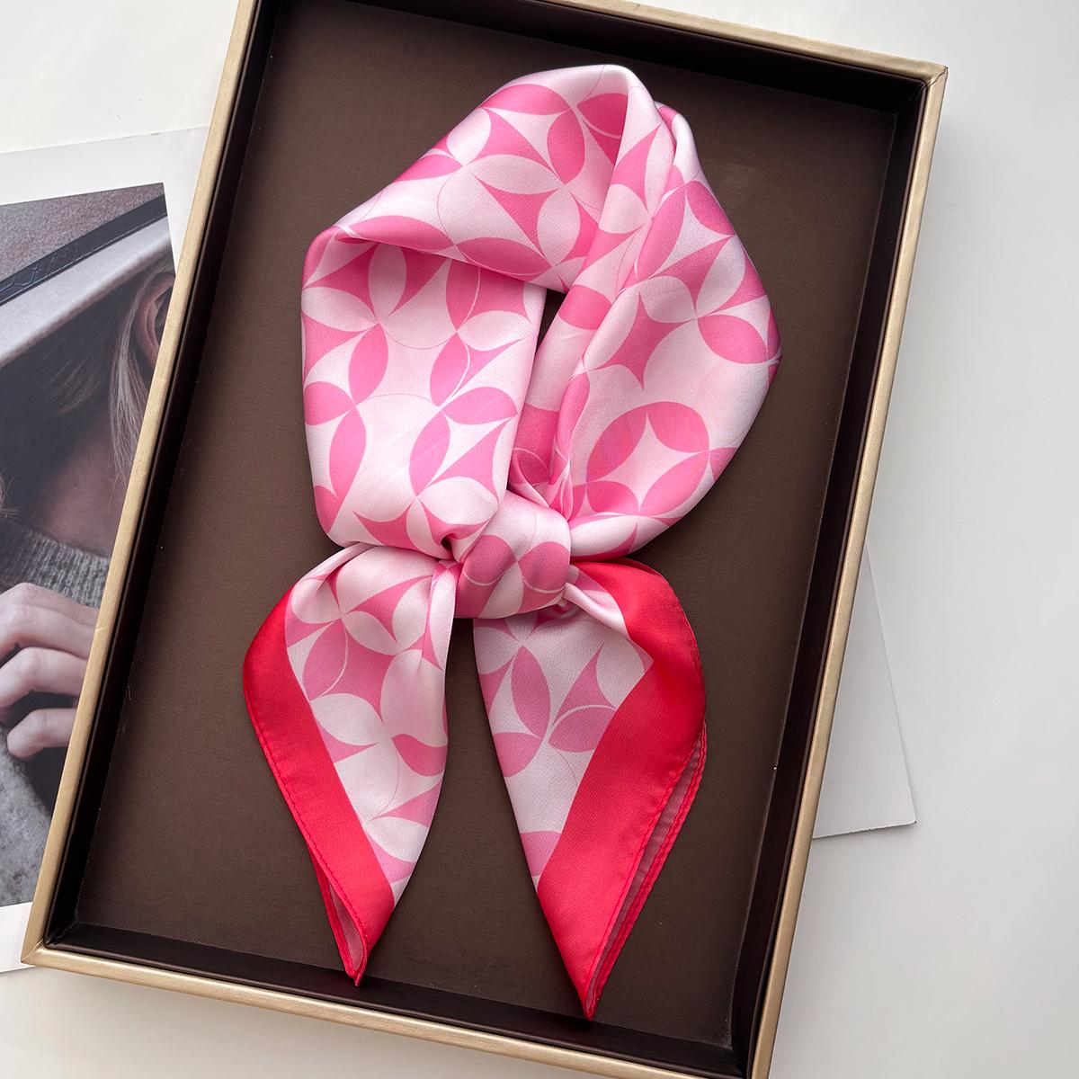 

Design Print Square Scarf Silk Feeling Neckerchief Bandana Women Shawl Scarves Wrap Head Kerchief Hair Band Ties 70x70cm