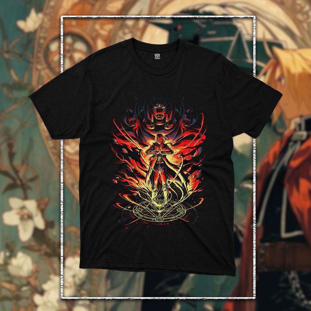 Fullmetal Alchemist T-Shirt Brotherhood Alphonse Elric Black Shirt Tee All Size Graphic T Shirts Y2k Women Men Oversized Clothes