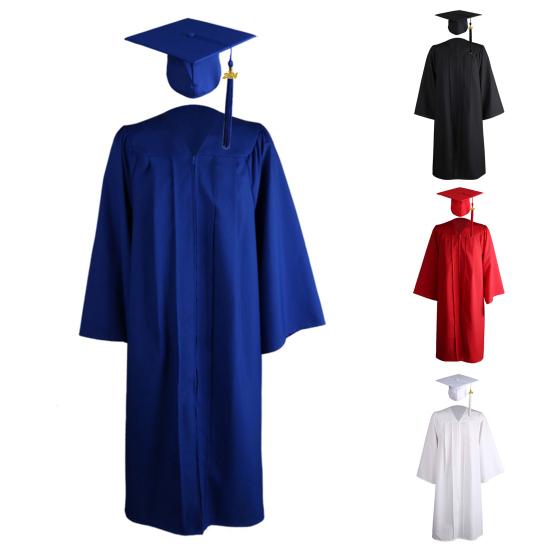 Academic Robe Set Graduation Tassel Unisex Commencement Mortarboard Set for Adult