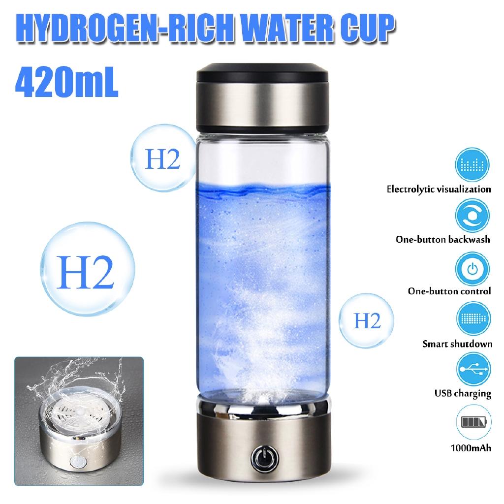 Bottiglia di ionizzatore d'acqua portatile ricaricabile con ioni negativi da 420 ml, generatore di tazze ricco di idrogeni, creatore alcalino