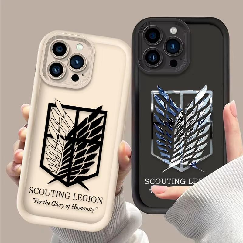 Custodia per Telefono con Logo Attack On Titan Per iPhone 17 Air 16 e 15 14 13 12 11 Pro Max Plus Mini SE 2020 2022 Cover Morbida in Silicone