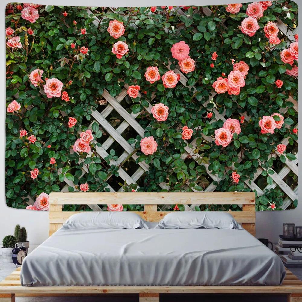 Arched Flower Path Garden Tapestry Indian Mandala Tapestry Wall Hanging Tapestries Boho Bedroom Wall Rug Couch Blanket 9 Size