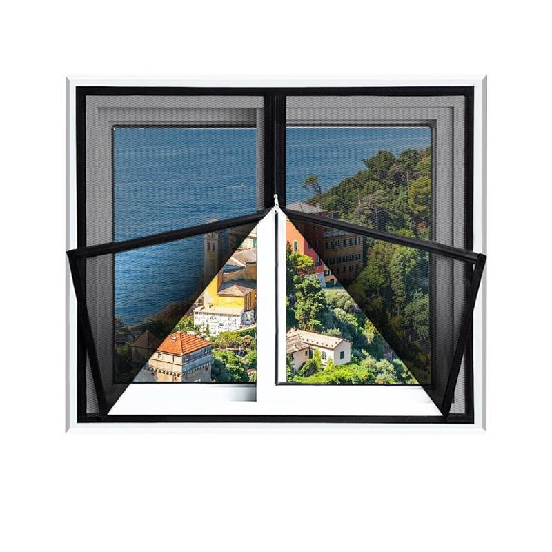 Черное оконное стекло, защищающее от комаров и мух, москитная сетка на молнии, оконная сетка, дверная и оконная сетка для дома. W 90 x H 90cm