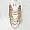 Elegant Multilayer Simulated Pearls Necklace And Earrings Set For Women Long Necklace Fashion Jewelry Accessories