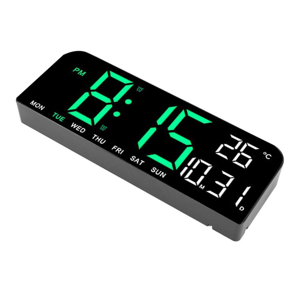 Digital Alarm Clock Large LED Di Lay Desk Wall Clock with Temperature Date Week Di Lay   Brightness 12 24H Di Lay for Home Bedroom