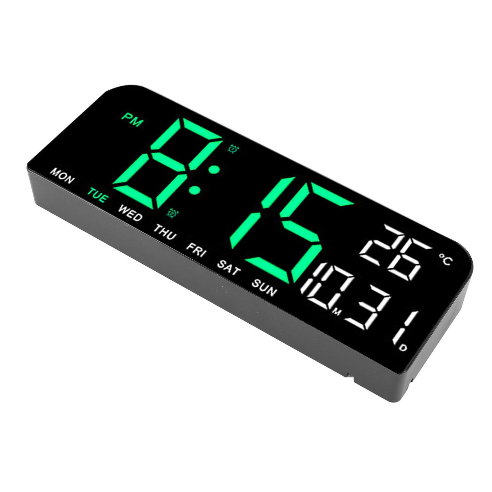 Digital Alarm Clock Large LED Di lay Desk Wall Clock with Temperature Date Week Di lay   Brightness 12 24H Di lay for Home Bedroom