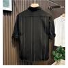 Summer High-end Striped Shirt Men's Short-sleeved Loose Trendy Casual Half-sleeved Top