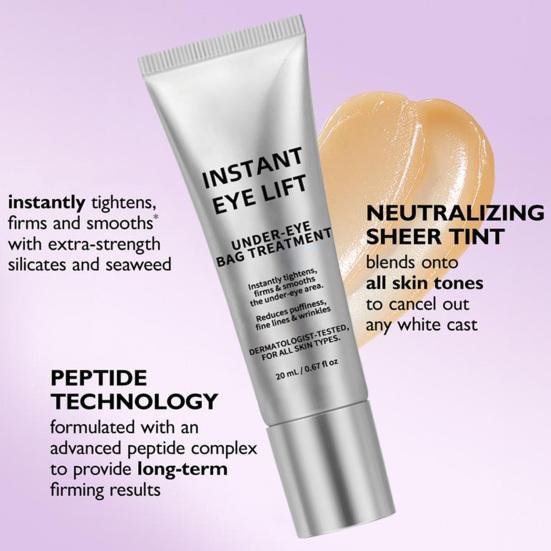 Instant Eye Tightener Cream for Under Eye Bags & Wrinkles 20ml Fast Absorbing Eye Cream Quick Lift Temporary Firming Treatment with Cooling Brush