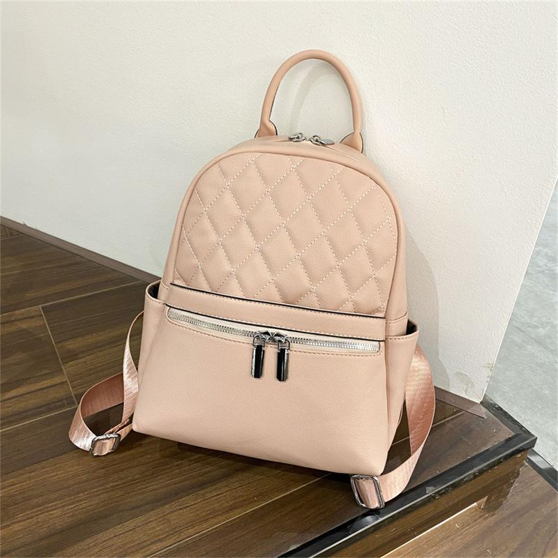 Diamond-shaped Double-shoulder Bag - New Women's Model, Simple and Versatile, Large Capacity, High-quality and Trendy Embroidery Backpack