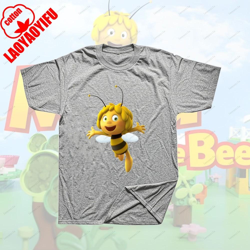 Maya The Bee Movie Cartoon Character T-shirts Maya The Bee Movie Kawaii Cartoons T Shirt Summer Breathable Camisetas