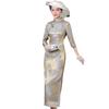 High-end silk cheongsam new Chinese style 1011 spring and autumn new women's improved interwoven mulberry silk long dress