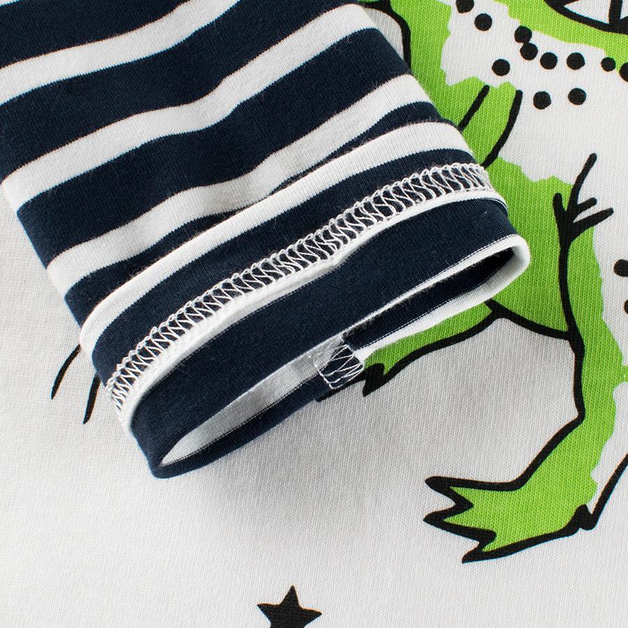 27kids Autumn 2025 Boys' Dinosaur Long-Sleeve Layered T-Shirt