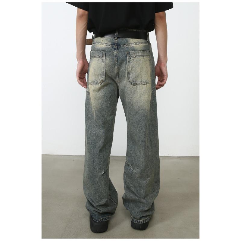 Vintage Straight Jeans Men's High-order Loose Wide-legged Pants Trailing Long Pants Straight Loose Jeans for Men Fashionable and Comfortable Pants