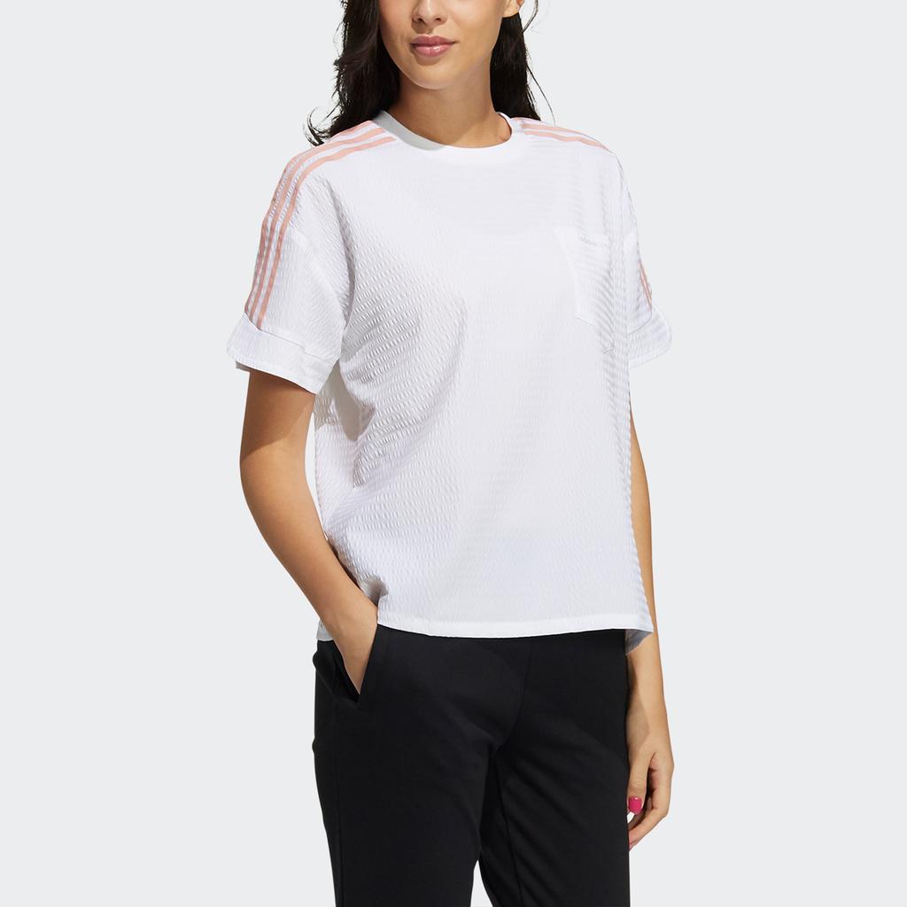 Adidas Neo Casual Sports Breathable Side Stripe T-Shirt Women Tops White GP5461