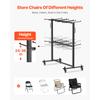 SucceBuy 800LBS Folding Chair Rack with Wheels Chair Cart for 84 Chairs/ 12 Tables+42 Chairs Dual-layer Chair Storage Dolly
