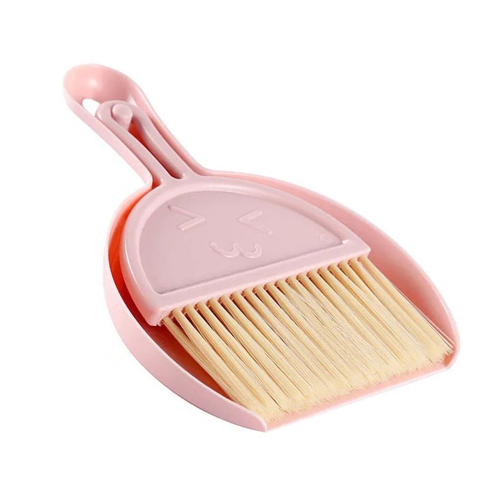Small Broom Dustpan Set for Home Mini Dustpan Brush Set Handheld Hangable Whisk Broom for Table Countertop Key Board