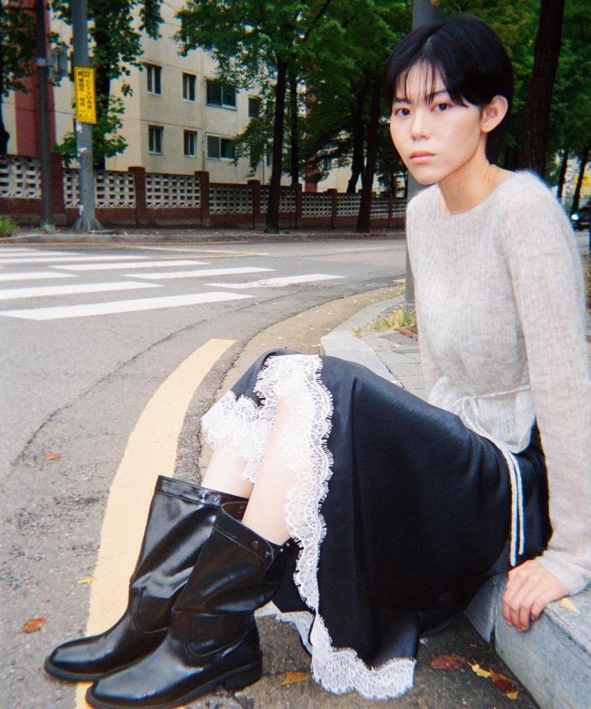 Gilyeong Mohair Tie Knit_Light Gray