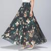 High Waist Skirts Womens Summer Autumn Elastic Waist Midi Full Long Skirt Print A-Line Mother Dance Skirts Swing Chiffon Skirt
