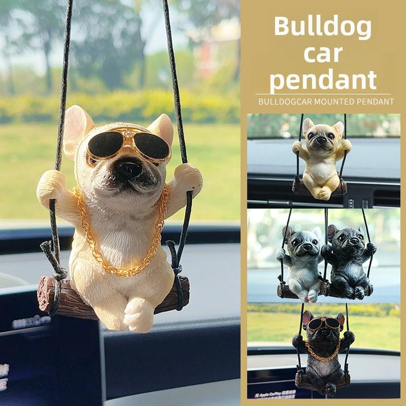 Bulldog Car Pendant Rearview Mirror Car Pendant Car Pendant Car Pendant Cute Puppy Small Fresh