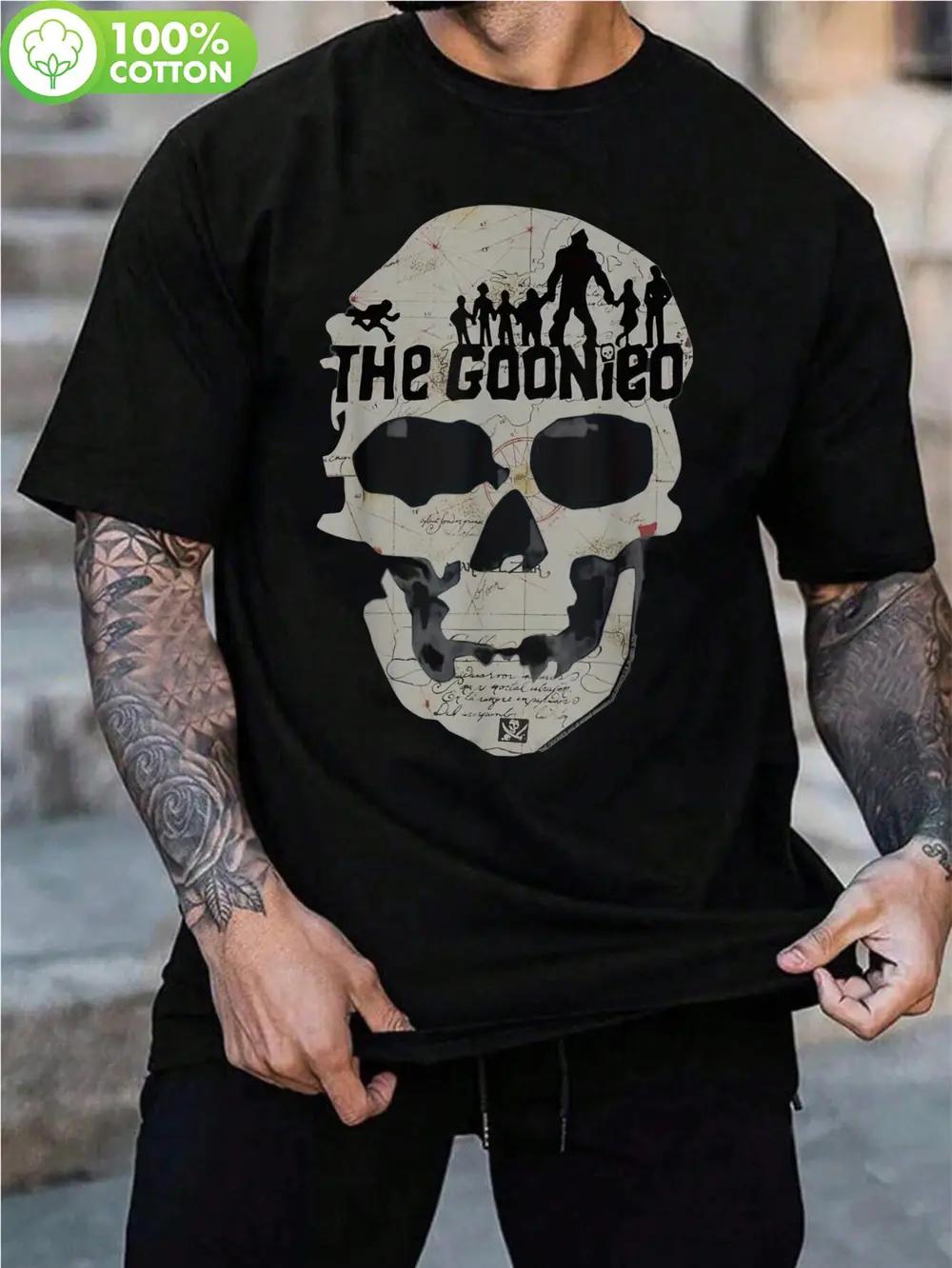 Goonies Skull Map Poster Graphic T-shirt - Vintage Retro Design L