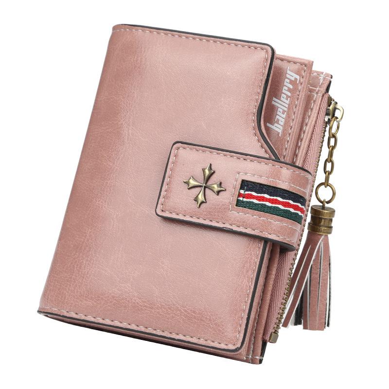 Baellerry Women s Retro Leather Wallet - Multi-Card Slot, Zipper Closure, Short Design, Coin Purse.