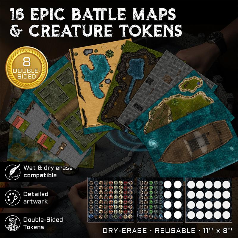 CZYY All-in-One Mini Tabletop RPG Adventure Kit – Compact & Tidy DND Starter Set, Ideal Gift for DMS, Beginners & Travel
