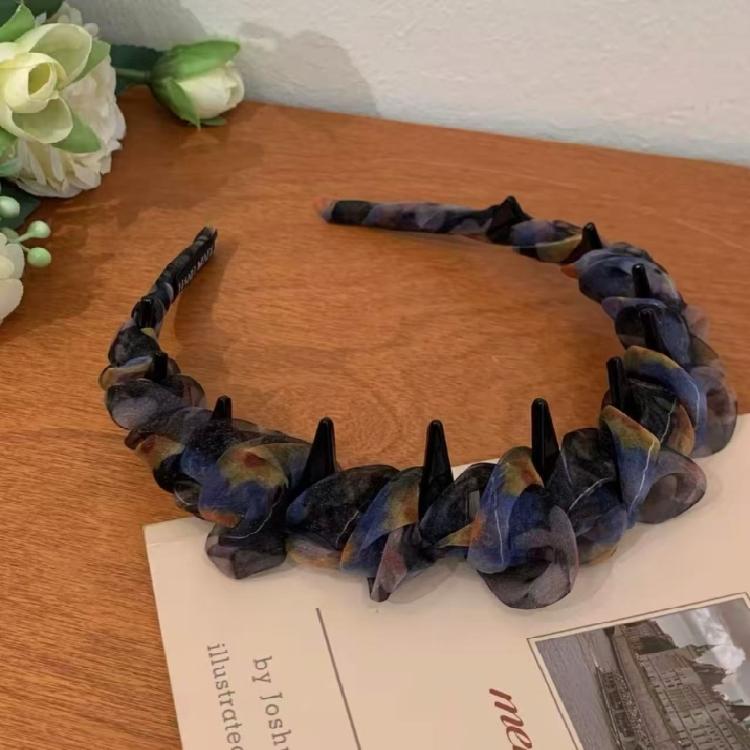Bridal Hair Hoop: Gorgeous Black Mesh Bubble Hairband for Women Perfect for Weddings and Special Event