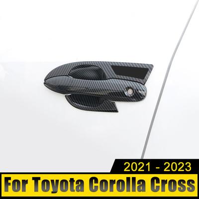For Toyota Corolla Cross XG10 2021 2022 2023 2024 Hybrid ABS Carbon Car Door Handle Bowl Cover Protection Trim Case Stickers