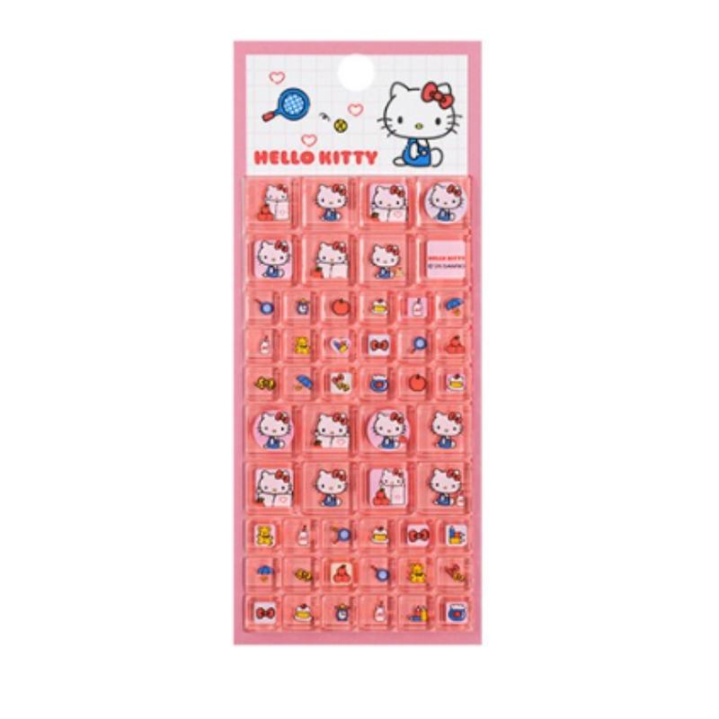

2026 Latest Hot 3D Sanrio Hello Kitty square sticker anime style suitable for DIY mobile phone decoration rhinestone decal gift W144629WW-