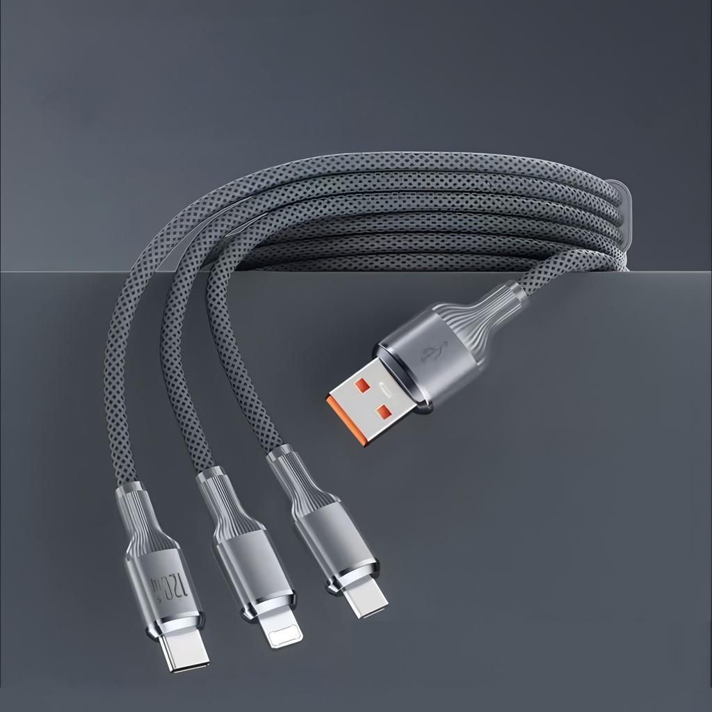 3-in-1 100W Cables 6A Fast Charging USB To Type-C Micro Wire Data Cord For Samsung Xiaomi iPhone Quick Charge USB Type C Cable