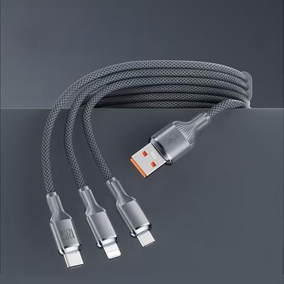 3-in-1 100W Cables 6A Fast Charging USB To Type-C Micro Wire Data Cord For Samsung Xiaomi iPhone Quick Charge USB Type C Cable