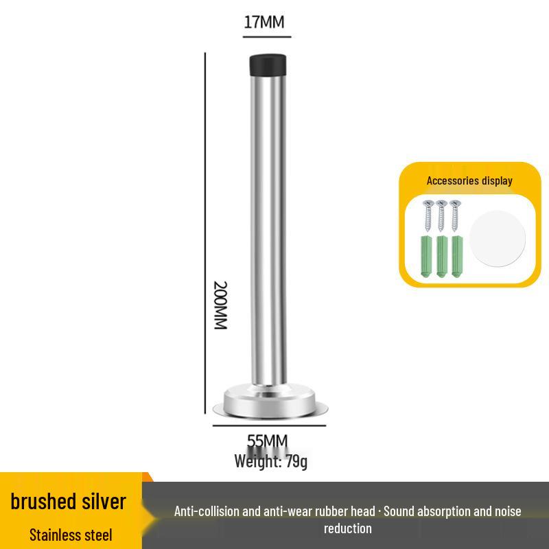 Stainless Steel Anti-Collision Rubber Door Stopper for Glass and Entrance Doors