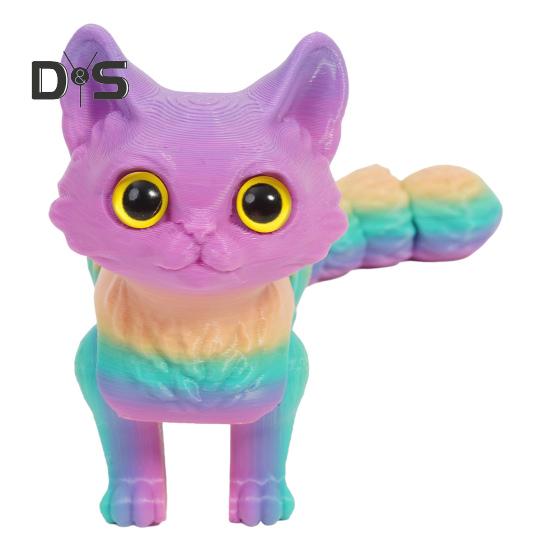 

3D-печатная игрушка для кошек с гибкими суставами, шарнирная модель кошки для взрослых, 3D-печатные игрушки для животных, игрушки-фиджет для домашнего офиса, декора класса F