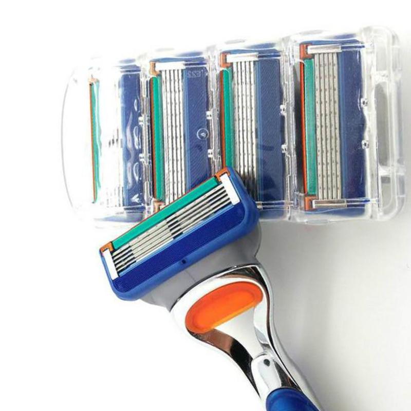 4 Pcs/lot Profesional 5 Capas Beard Razor for Men Sharp Blades