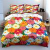 Colorful Floral Daisy Pattern Bedding Duvet Cover Set  (1*Duvet Cover 2*Pillowcases, without duvet insert)