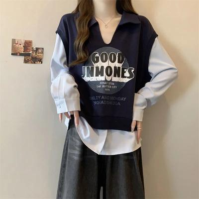 Top Primaverili da Donna Ampi Semplici da Pendolare Manica Lunga Casual Comodi Maglia Pullover