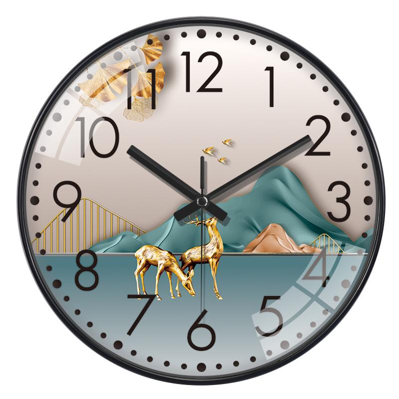 Light Luxury Art Wall Clock Circular Quartz Clock For Bedroom Living Room Study Fashionable Simple Modern Decoration