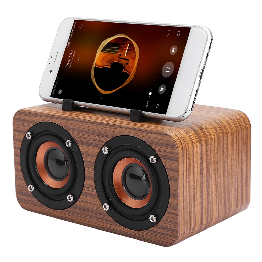 Retro Wooden Wireless   Speaker Portable Music Player for Mobile Phone PC