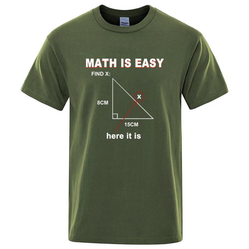 Mens High Quality Tshirt 100 Cotton Casual Funny Math Print Cool Loose Oneck T Shirt for Men Short Sleeve Tshirt Male Tops