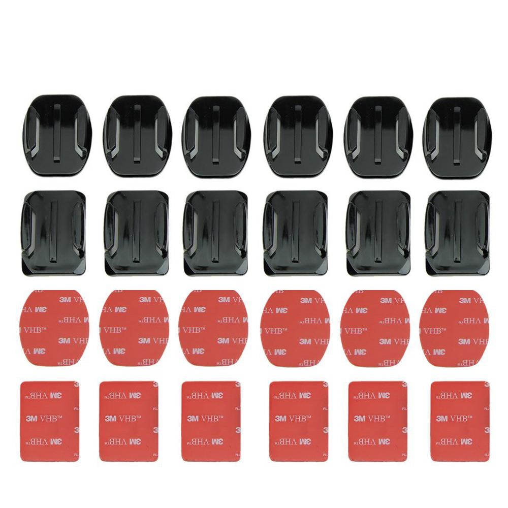 Adhesive Mounts For GoPro 13 12 9 8 7 5 Curved Flat Mounts  Sticky Pads for Go Pro Dji  SJCAM Action Camera Helmet Board Car