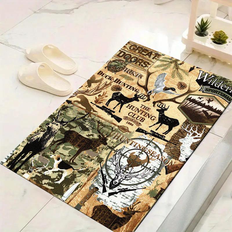 Deer Hunting Carpet Rug for Living Room Bedroom Home Sofa Decoration,Kids play Non-slip Floor Mat