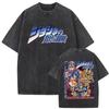 Men'S And Women'S Bizarre Adventure Graphic T-Shirt Cotton Street Wash Clothing Casual Vintage T-Shirt Anime Gu