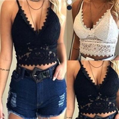 Women Plus Size Vest Crop Wireless Bra Lingerie Sexy V-Neck Underwear